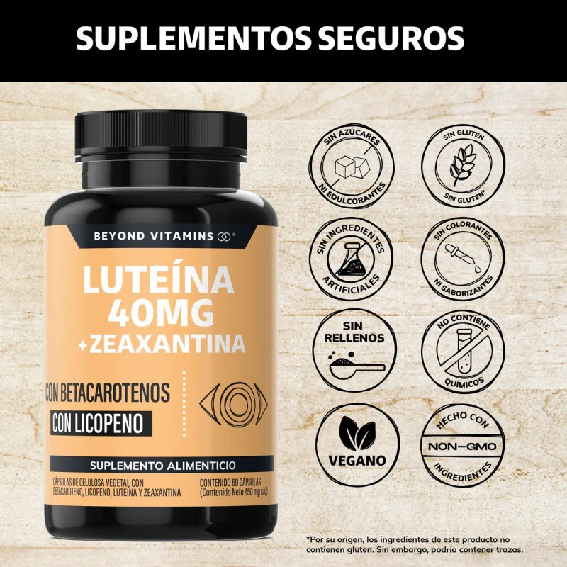 Luteína Zeaxantina Betacaroteno Licopeno Máxima Dosis Superior Fórmula Enriquecida Vitaminas