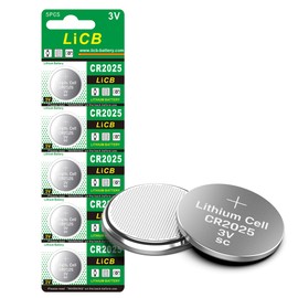 LiCB CR2025 Battery,CR2025 Lithium Batteries,3 Volt Coin & Button Cell (5-Pack)
