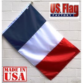 US Flag Factory 3x5 FT France French Flag (Sewn Stripes) Outdoor SolarMax Nylon - Premium Quality - 100% Made in America