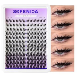 SOFENIDA Pestañas en racimo Fox Eye, extensiones de pestañas en racimo deshilachadas de 10-16 mm, pestañas en racimo con curvatura C, extensiones de pestañas DIY izquierda y derecha, pestañas suaves e