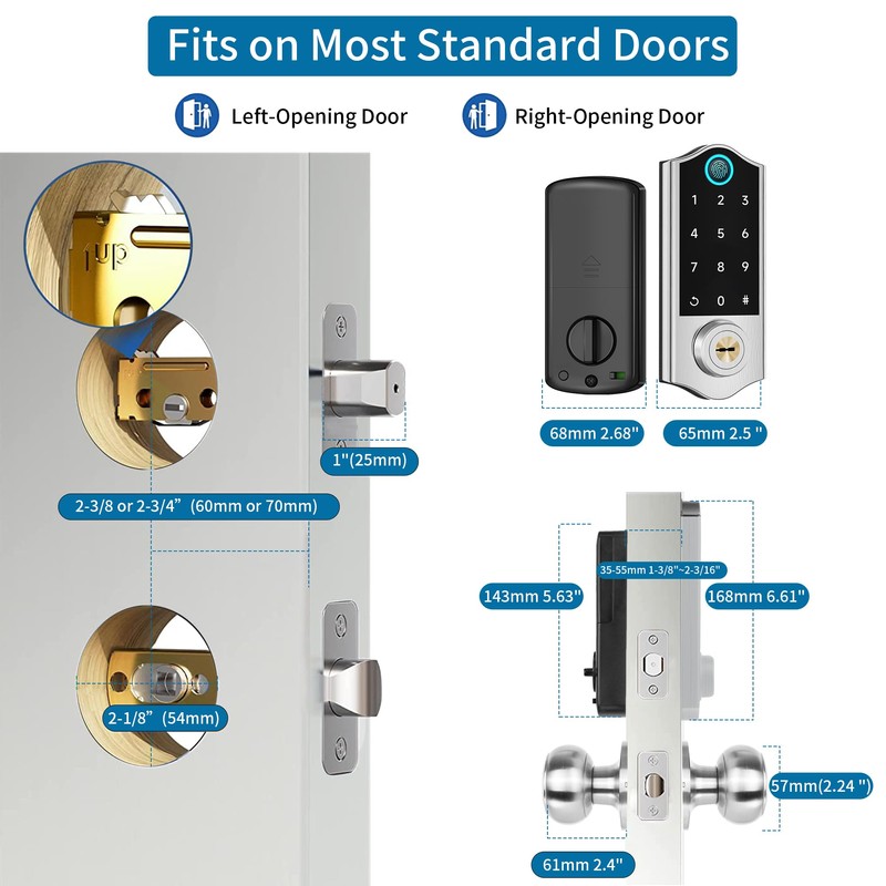 Harfo Fingerprint Smart Door Locks for Front Door with Handle