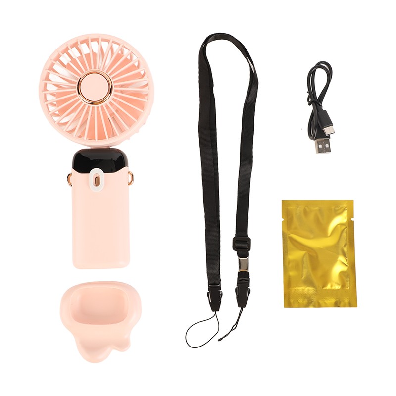 Mini Handheld Fan ABS Portable Digital Display USB Charging Foldable