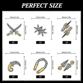 18 Pcs Ninja Themed Happy Birthday Throwing Darts, Melee Weapons Cupcake Toppers - Great Decoration Supplies for Boys and Girls Birthday Party, Kids Ninja Theme Party, or Baby Shower - LIANGSS