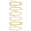 CAROVO Gold Bracelets for Women, 14K Gold Plated Bracelet Set