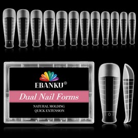 EBANKU Poly Gel Nail Forms, 120 PCS T-Shape Dual Nail Forms for Builder Gel Square Nail Extension Tips