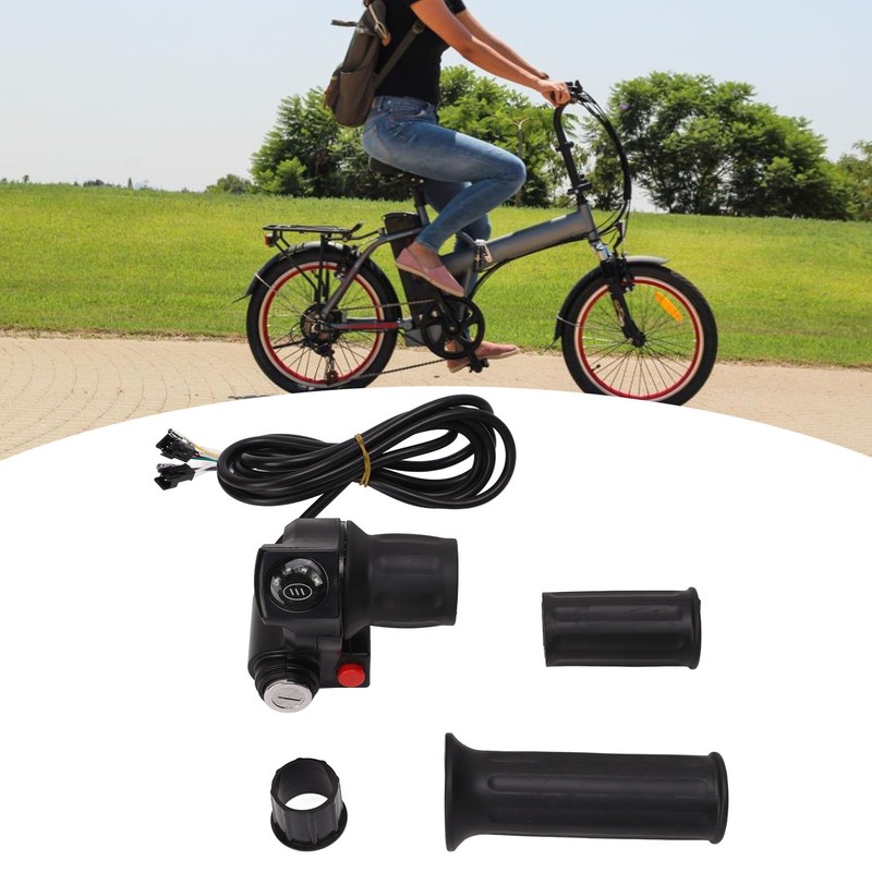 Electric Bike Throttle Grip 4 Lights Half Lock Speed Twist