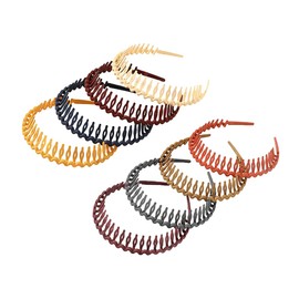 8 Pcs Multicolor Plastic Headbands Teeth Comb Hairbands Skinny DIY Head Band Non Slip Hair Hoop Shark Tooth Hair Band Accessories for Women Girls Long Teeth Multicolor