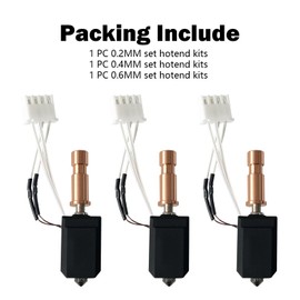 HzdaDeve 0.2 mm 0.4 mm 0.6 mm Ceramic Hotend for Cobra S1 Combo Stainless Steel Print Head Extruder Kit Hot End Hardened Nozzle Heating Block Heating Rod Thermistor for Anycubic Cobra S1/ACE Pro (3