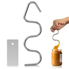 VEOOK Peanut Butter Stirrer Tool Set - Effortlessly Mixes Nut Butters, Perfect for Breads, Cakes & Cookies - Includes Scraper - Premium Kitchen Essential for Delicious Salads Tool(PBT-01)