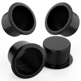DALQUIS 4Pcs Black Plastic Sofa Cup Holder, Recessed Cup Holder 110×64mm (Outer Size), 85mm Inner Dia Inserts for Sofa, Boat, RV, Golf Cart & Poker Table