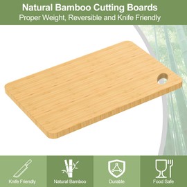 KIMIUP Bamboo Chopping Board, Bamboo Chopping Boards for Kitchens Cutting Meat Vegetables Cheeses and Bread (1)