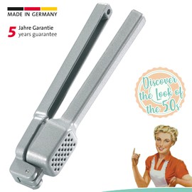 Westmark Knoblauchpresse, Retro-Verpackung, Aluminium, 15,2 x 2,5 x 3,1 cm, Biopress, Silber, 3010RT60