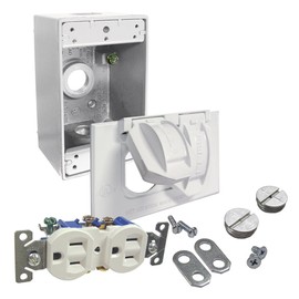 HUBBELL 5839-6WRTR WHT RECEPTACLE KIT, White