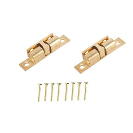 Merriway BH01249 (2 Pcs) Adjustable Double Ball Roller Cupboard Cabinet Door Tension Catch, Solid Brass 60mm (2.3/8 inch) - Pack of 2 Pieces