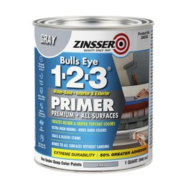 Zinsser 286258 Bulls Eye 1-2-3 All Surface Primer, Quart, Gray