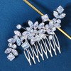 Crystal Bridal Wedding Hair Comb Zircon Floral Design Bridal Hair