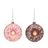 GALLERIE II Strawberry & Chocolate Donut Glass Ornament Assortment of