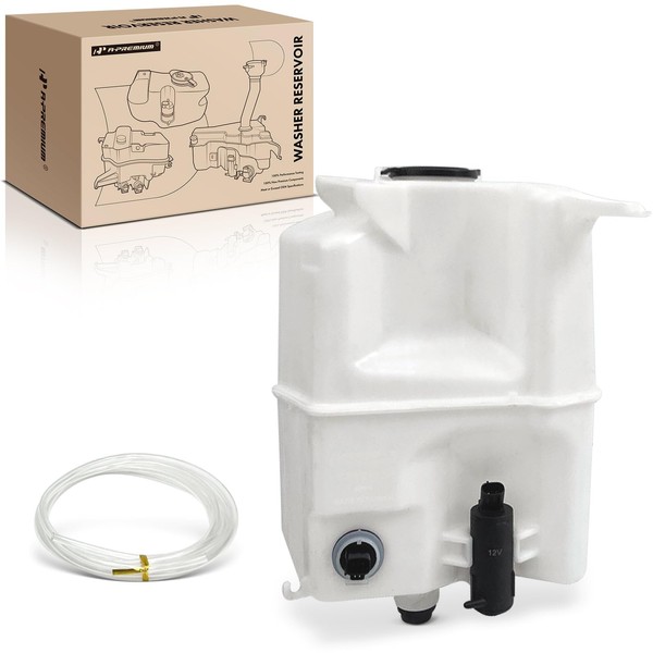 A-Premium Windshield Washer Reservoir with (Washer Pump/Cap/Hose/Bracket/Fluid Level Sensor) Compatible