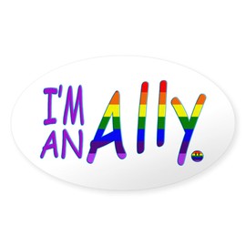 CafePress I'm an Ally Oval Car Bumper Sticker(10-Pack)