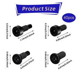 Fogcosy Pack of 40 Ring Doorbell Screw Replacement Set, Spare Screws Compatible with Ring Doorbell 2nd Generation, Black Carbon Steel Flat Head Torx T6 or T15 Screws for Smart Home Devices