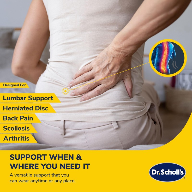 Dr. Scholl’s Compression Back Support with Massaging Gel, Breathable Fabric,