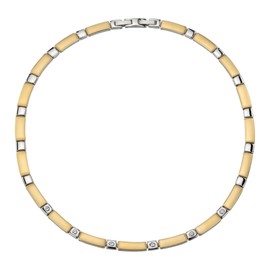 Traveller 180922 Women's Necklace Two-Tone Stainless Steel Gold-Plated / Platinum-Plated Zirconia Matte / Shiny 46+ 1.5 cm, Stainless Steel Zirconia Stainless steel