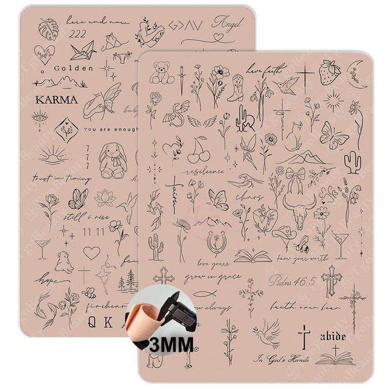 3mm Thick Tattoo Fake Skin Double Sides Pre-printed Fine Line