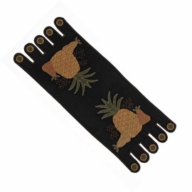 Home Collection by Raghu TRAR0058 Black Folk Art Pineapple Table Runner, 14"x 36"