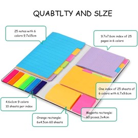 Sticky Notes Set Notes in 5 Formats Sticky Notes Set Sticky Notes Sticky Notes Sticky Notes Pager Marker with Writeable Labels Pages for Office Supplies Household