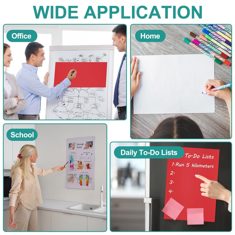 PATIKIL Magnetic Refrigerator Whiteboard Sheets Set of 6 12 x