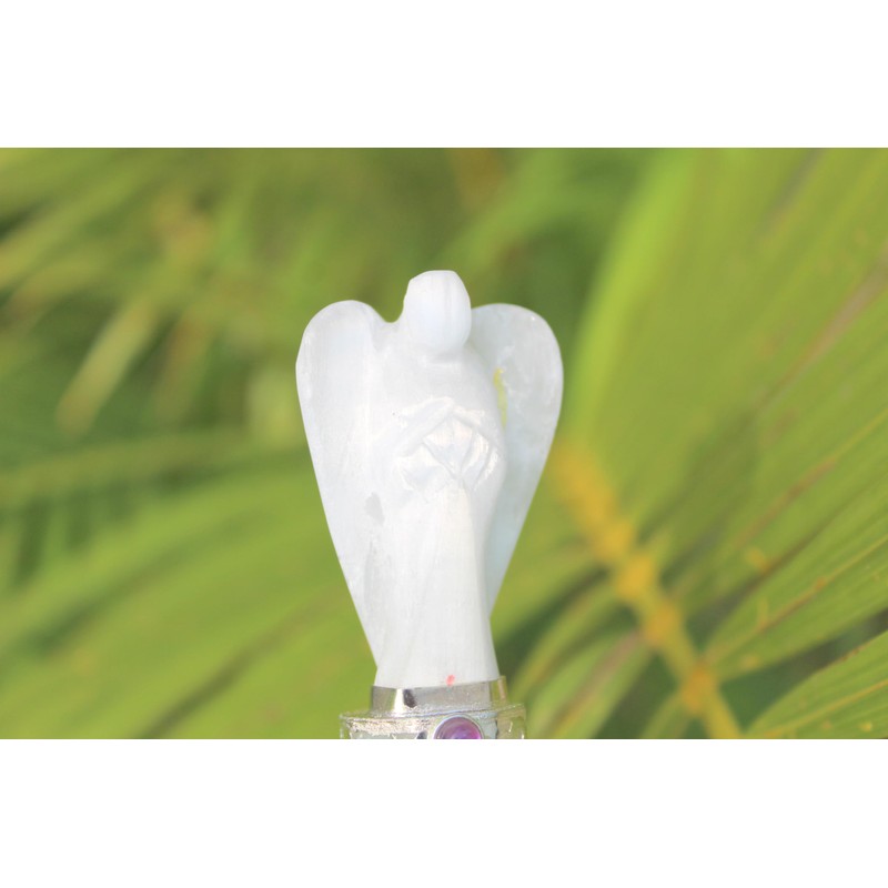 Jet International Selenite Angel Chakra Wand Stick Approx. 6.5 inch