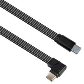 90 Degree USB2.0 Type-C Male to Malet Cable Flat Shot Soft and Pliable RightAngle USB Type-c Cable Supports Charging,Data for Car&Tablet & Mobile Phone or USB-C Devices (CMST/CMLE, 10CM/0.3FT)