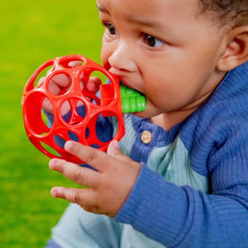 Bright Starts Oball Easy Grasp Red Apple Teether Toy, Hold