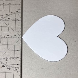 Spieltz Blank Memo Cards Heart - Blank DIY Memo Playing Cards Made of Extra Strong Cardboard, Heart-Shaped, White, for Designing (Large (7.8 x 6.4 cm), Pack of 48