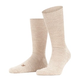 FALKE Unisex Walkie Ergo U So Wool Plain 1 Pair Socks, Beige Sand Melange 4490, 9.5-10.5