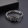 Aprilery Black Bracelets Onyx Marcasite Cuff Bangle for Women Teen