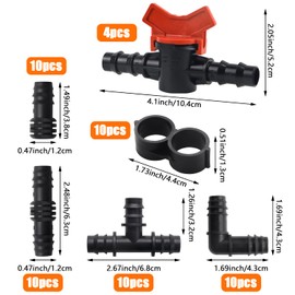 GZkushi Irrigation Garden Hose Connector, Drip Hose Connector, Irrigation Connection Kit for Drip Sprinkler Systems (16 mm), Pack of 54