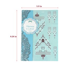 XMASIR 12 Sheets White Brown Henna Tattoos Sticker For Women Girls, Waterproof Fake Tattoos Lace Mehndi Lotus Mandala Temporary Tattoos Stickers Arm
