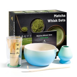 Matcha Kit, Matcha Accessories with Ceramic Matcha Bowl, Matcha Whisk and Bamboo Spoon, Set of 4