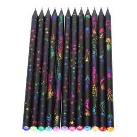 KooingTech Blackwood Hb Pencil with Diamonds, Black Pencils for Writing and Drawing by Children and Students, Pack of 12