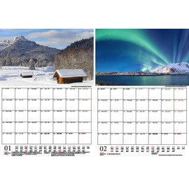 Reisezauber Europe Planner, DIN A4 Calendar for 2025, Europe, City and Country, Set: 1 x Calendar, 1 x Christmas Pendant, 1 x Greeting Tag (Total 3 Pieces)