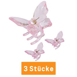 Traziewell Hair Clips Set Butterfly Hair Clips Medium Acrylic Hair Pins Ladies Styling Accessories for Women Girls 3 Pieces 0714