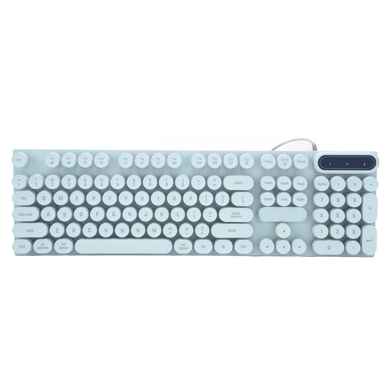 Gaming Keyboard USB Round 104 Keycaps Backlit Ergonomic Fodable Feet