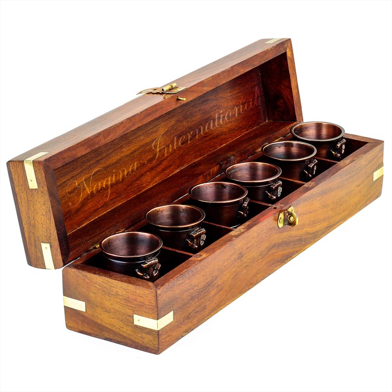 Nagina International 06 Shot Glasses With Rosewood Box