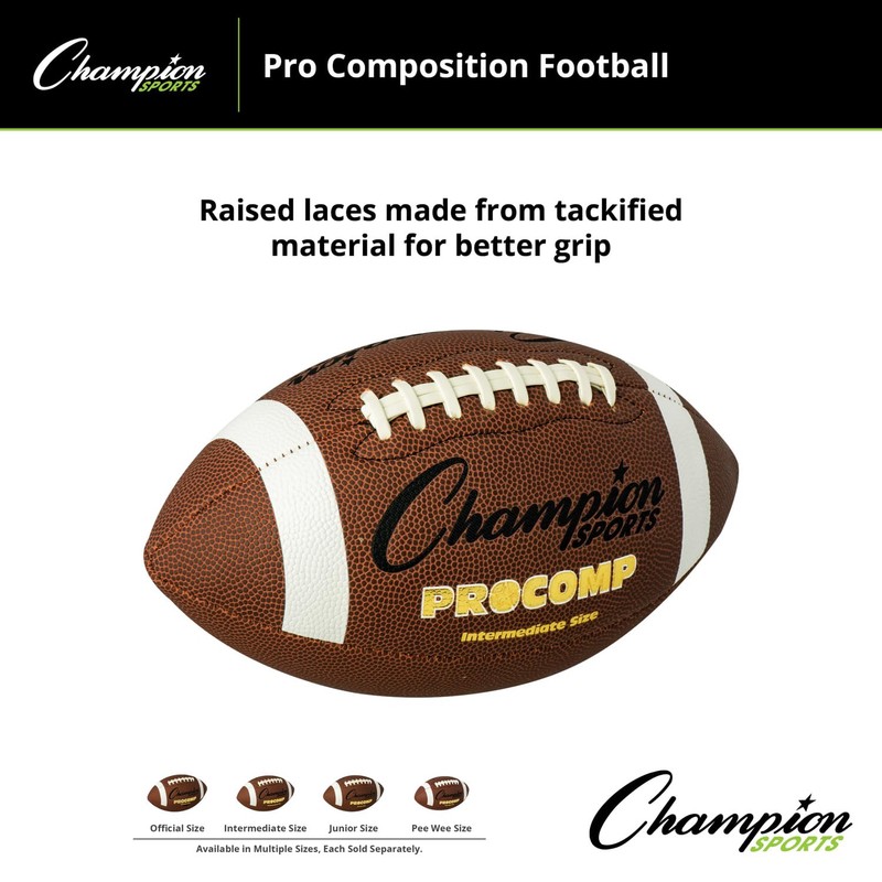 Champion Sports CF200 Intermediate Size Composite Football, Brown