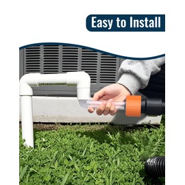 AC Drain Line Cleaner Tool - Universal HVAC to PVC Pipe Adapter for Unclogging & Cleaning A/C Condensate Drain Lines - Wet Vac Attachment with Clear Visibility for Efficient Drain Evacuation - Orange