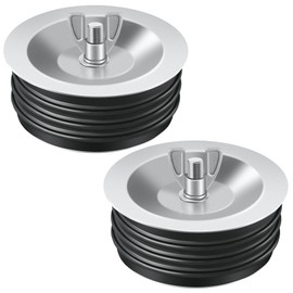 Dreyoo 2 Pcs 4 Inch End of Pipe Gripper Mechanical Plug, Steel Drain Pipe Cover with Galvanized Screw and Wing Nut for Outdoor Sewer Cleanout Drain