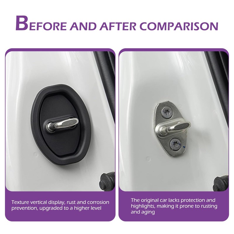 Door Lock Strike Protector, Silicone Silent Shock Absorption Pad, Rust-Proof