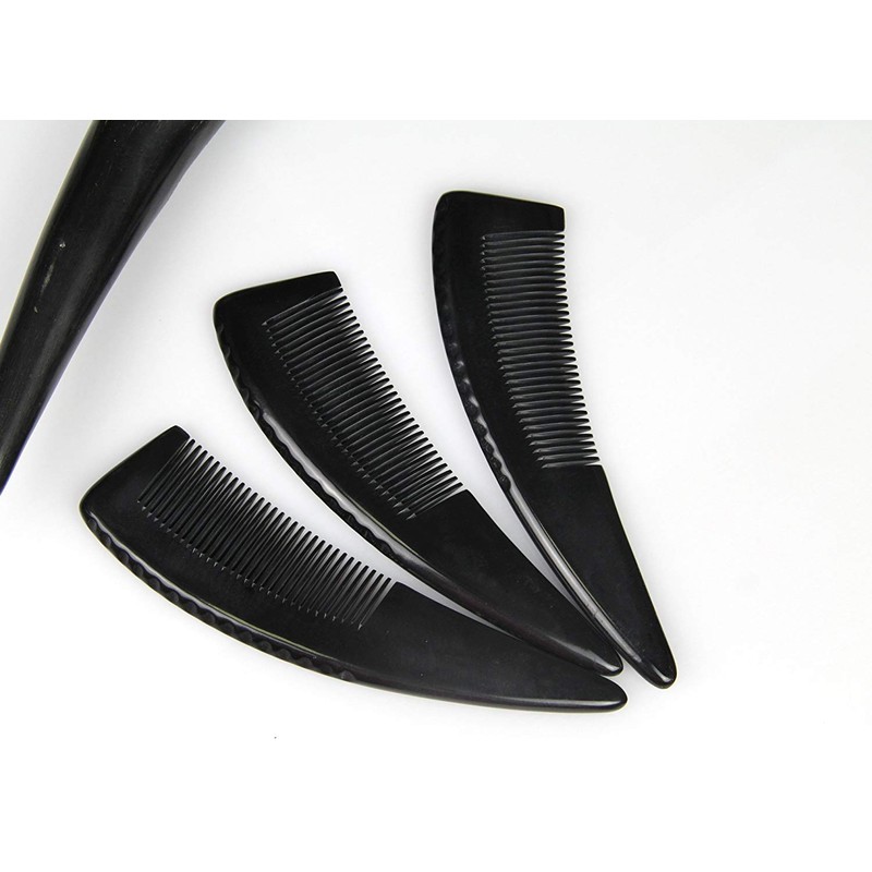Hair Comb, Natural Material, Buffalo Horn, Anti-Static, Comb, Women's, Combined