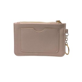 Velluci Pelle Leather Coin Purse, Genuine Leather Coin Purse, Slim Coin Purse (Pink)